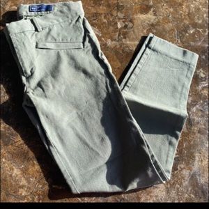 Gap Pants 2 Womens Regular Size Green Chino Skinny Leg Casual Pockets Modern Fit